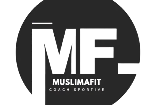 Logo Muslima Fit ou le M s'amincit en symbole de la perte de poids.